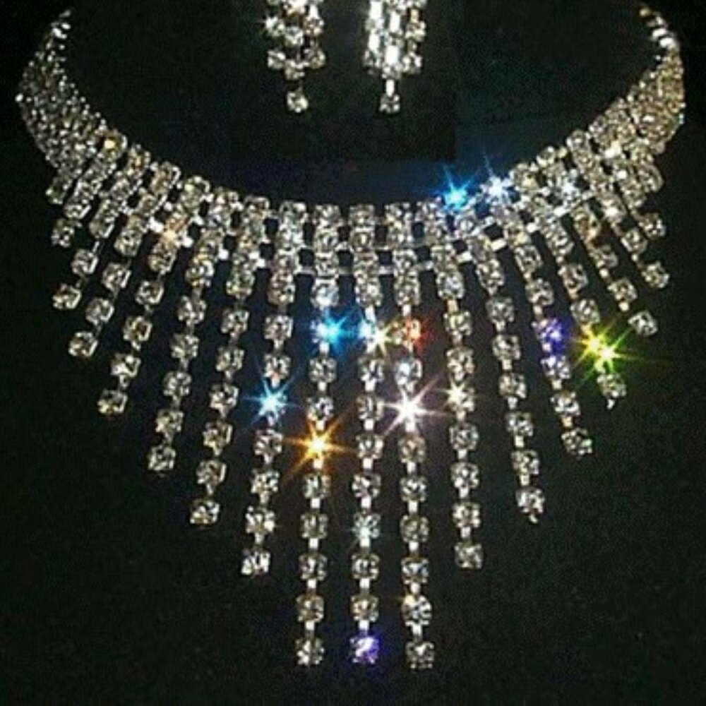 Ladies Sexy Rainfall Rhinestone Cosmetic‎ Jewelry 11943
